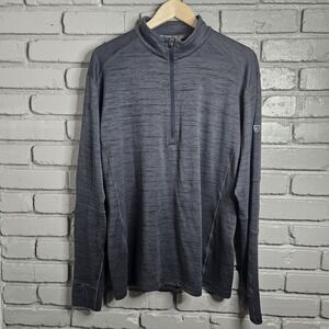 Kuhl Alloy 1/4 Zip Men 2XL Knit Stretch Long Sleeve Pullover Hiking Gray